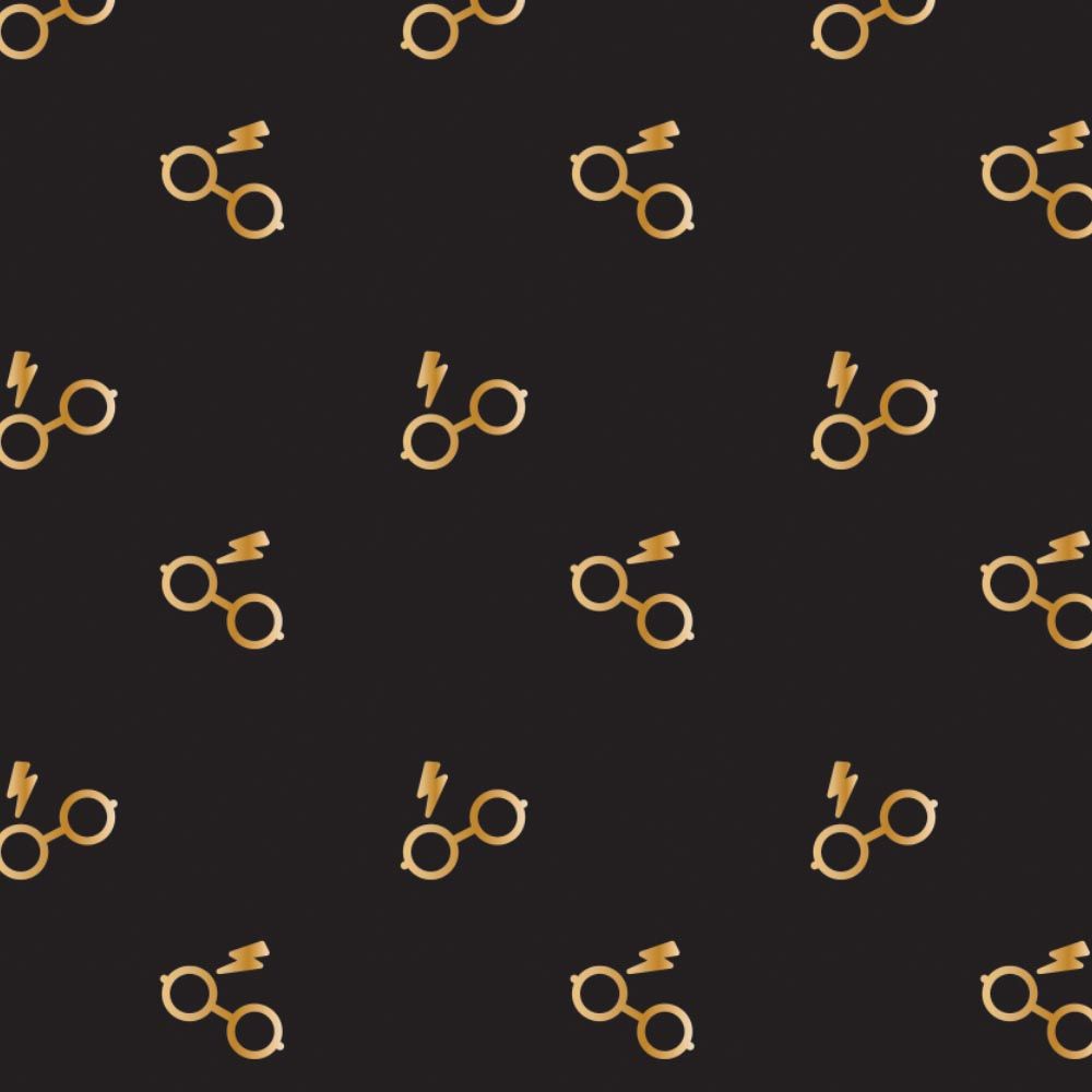 Harry Potter Kawaii Glasses Lightning Bolt Scar Logo Metallic Gold Hogwarts