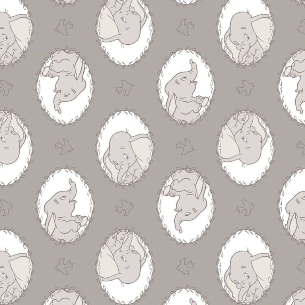 Disney Classics Dumbo Frames in Zinc Sketch Baby Elephant Nursery Cotton Fa
