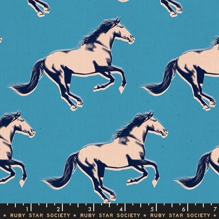 Darlings 2019 Mustang Gold Metallic Vintage Blue Horse Ruby Star Society Co