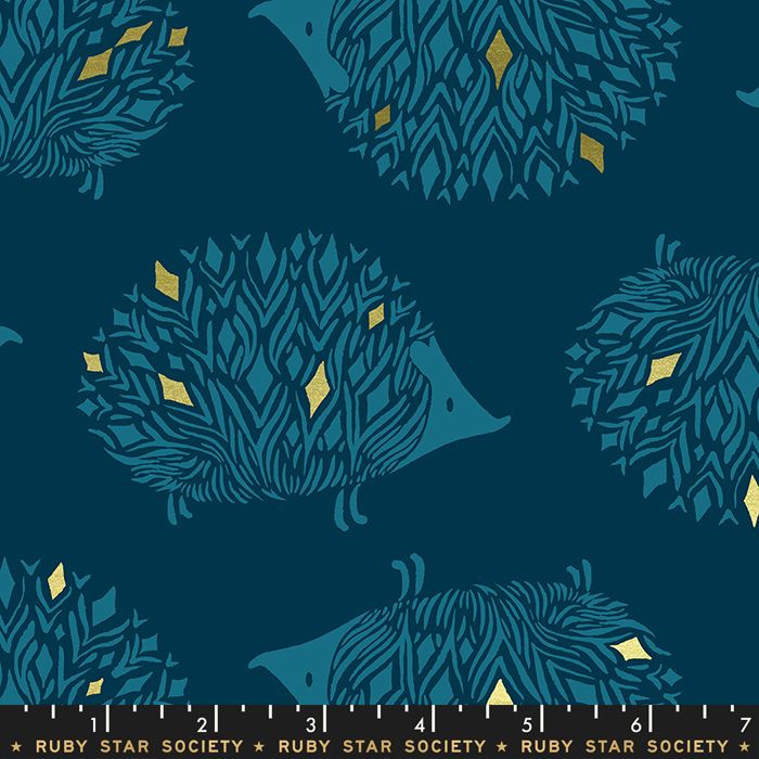 Darlings 2019 Prickles Dark Teal Gold Metallic Hedgehog Ruby Star Society C