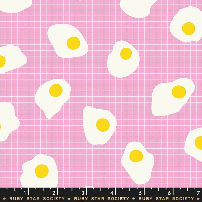 Darlings 2019 Fried Eggs Orchid Grid Ruby Star Society Cotton Fabric