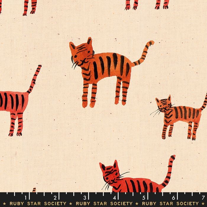 Darlings 2019 Tiger Stripes Orange Ruby Star Society Cotton Fabric