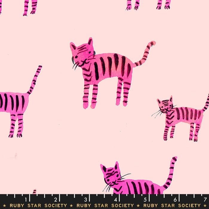 Darlings 2019 Tiger Stripes Hot Pink Ruby Star Society Cotton Fabric