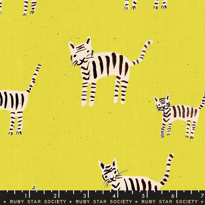 Darlings 2019 Tiger Stripes Citron Ruby Star Society Cotton Fabric