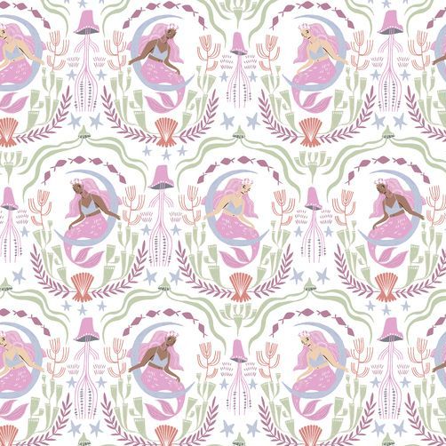 Sea Spell Mermaid Toile in White Jellyfish Mermaids Rae Ritchie Dear Stella