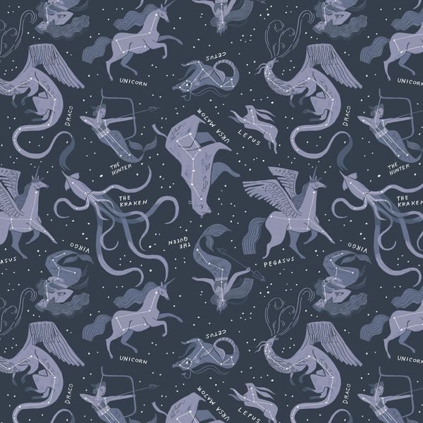 Sea Spell Constellations in Blueberry Star Space Rae Ritchie Dear Stella Co