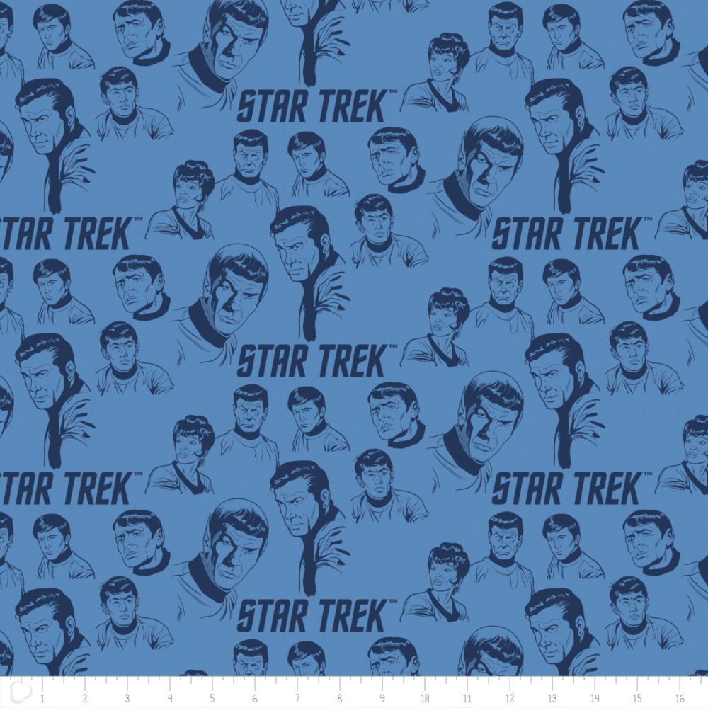REMNANT 26cm Star Trek Original The Crew in Blue Spock Kirk Uhura Sulu McCo