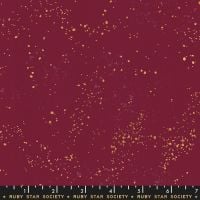 DESTASH 1.55m Speckled Wine Time Metallic Gold Spatter Texture Ruby Star Society Cotton Fabric RS5027 36M