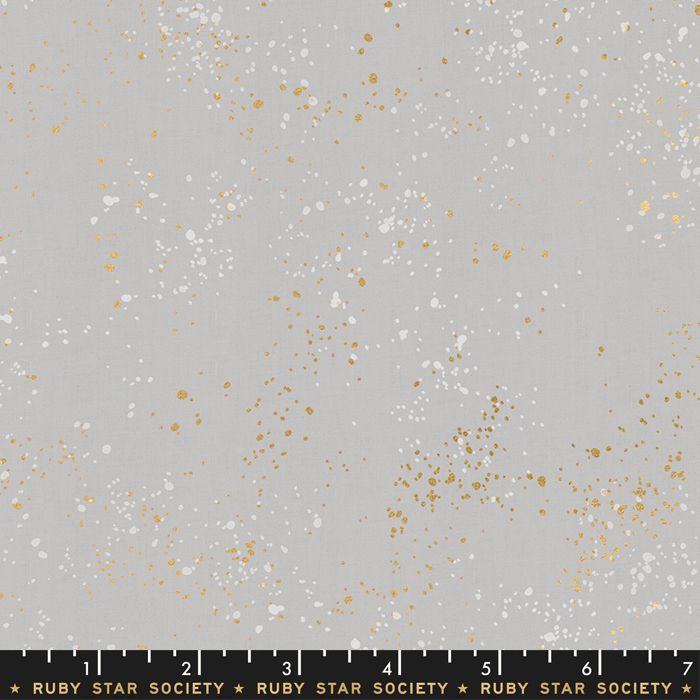 Speckled Dove Metallic Gold Spatter Texture Ruby Star Society Cotton Fabric