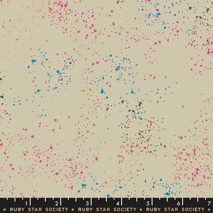 Speckled Khaki Metallic Spatter Texture Ruby Star Society Cotton Fabric RS5027 66M