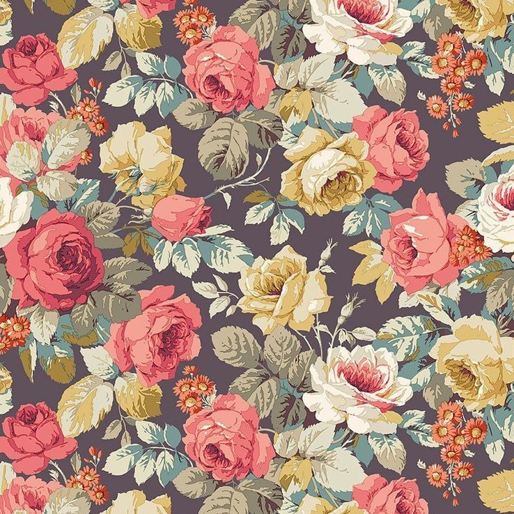 Sanderson Vintage Chelsea Dusky Floral FreeSpirit Fabrics Cotton Fabric