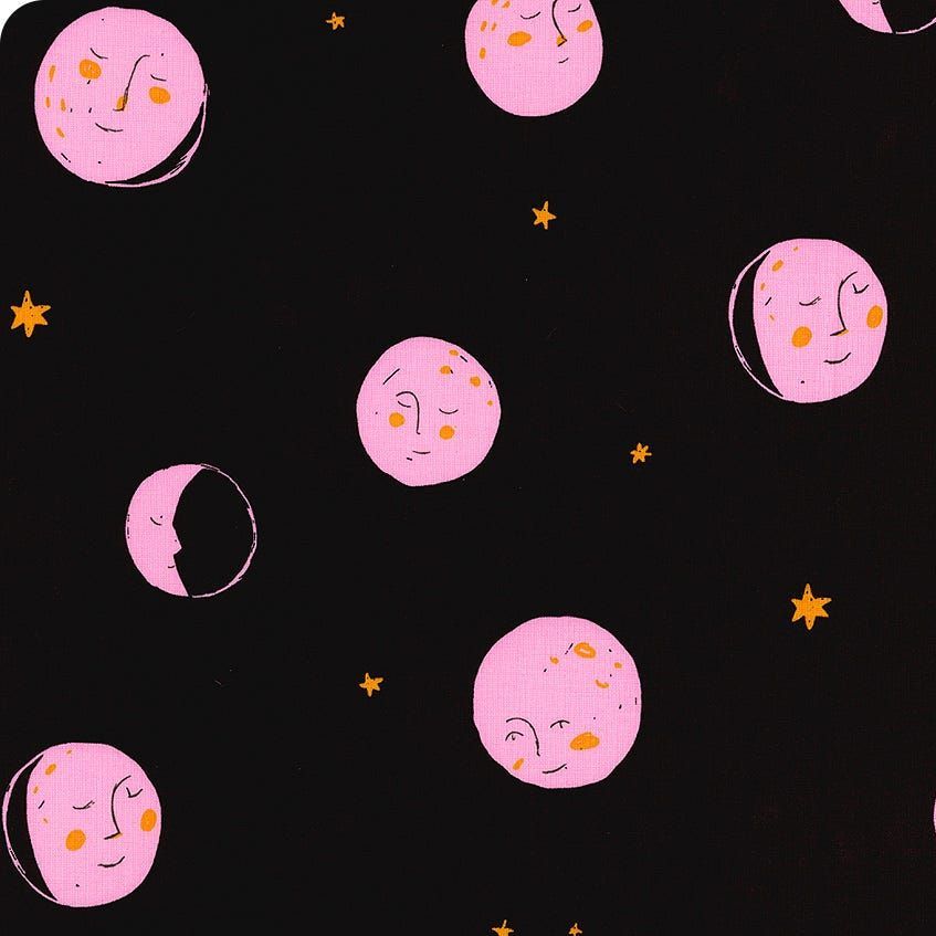 Heather Ross Far Far Away 2 Moons Dark Plum Cotton Fabric