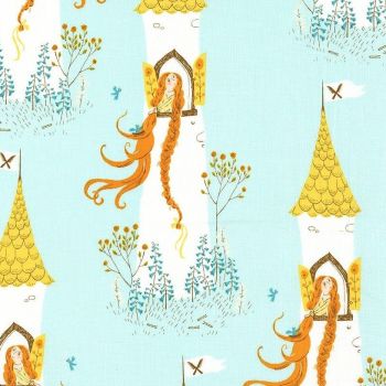 Heather Ross Far Far Away 2 Rapunzel Aqua Cotton Fabric