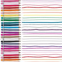 Pencil Club Double Border in ROYGBIV Heather Givans Stationery Pencils Cotton Fabric