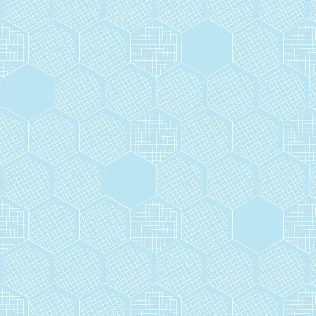 Great British Quilter Back to Basics Honeycomb Hexies Hexagon Powder Blue S