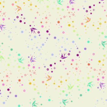 Tula Pink True Colors Fairy Dust Cotton Candy Swallows Spots Stars Cotton Fabric