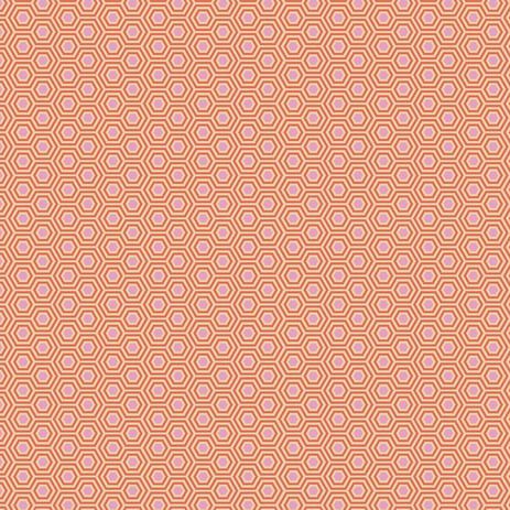 Tula Pink True Colors Hexy Peach Blossom Hexagon Spot Cotton Fabric