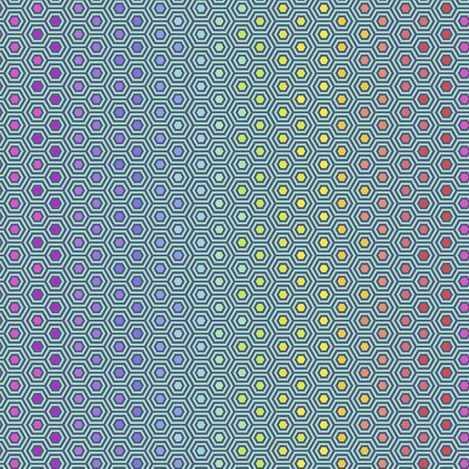 Tula Pink True Colors Hexy Rainbow Peacock Ombre Hexagon Spot Cotton Fabric