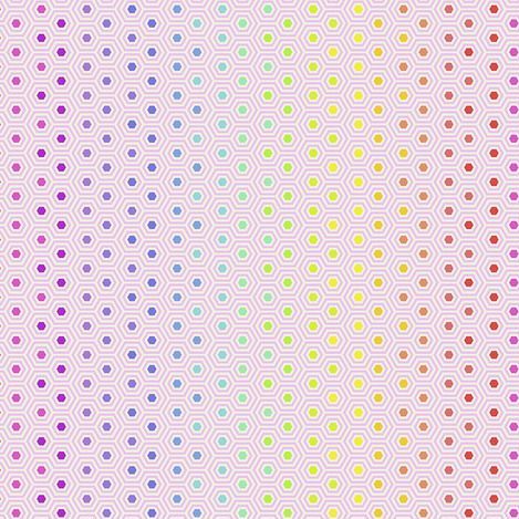 Tula Pink True Colors Hexy Rainbow Shell Ombre Hexagon Spot Cotton Fabric