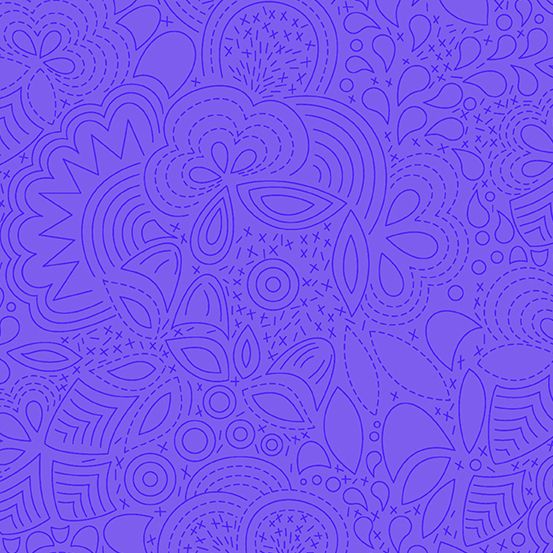Sun Print 2020 Stitched Liberty Blue Floral Geometric Alison Glass Cotton F