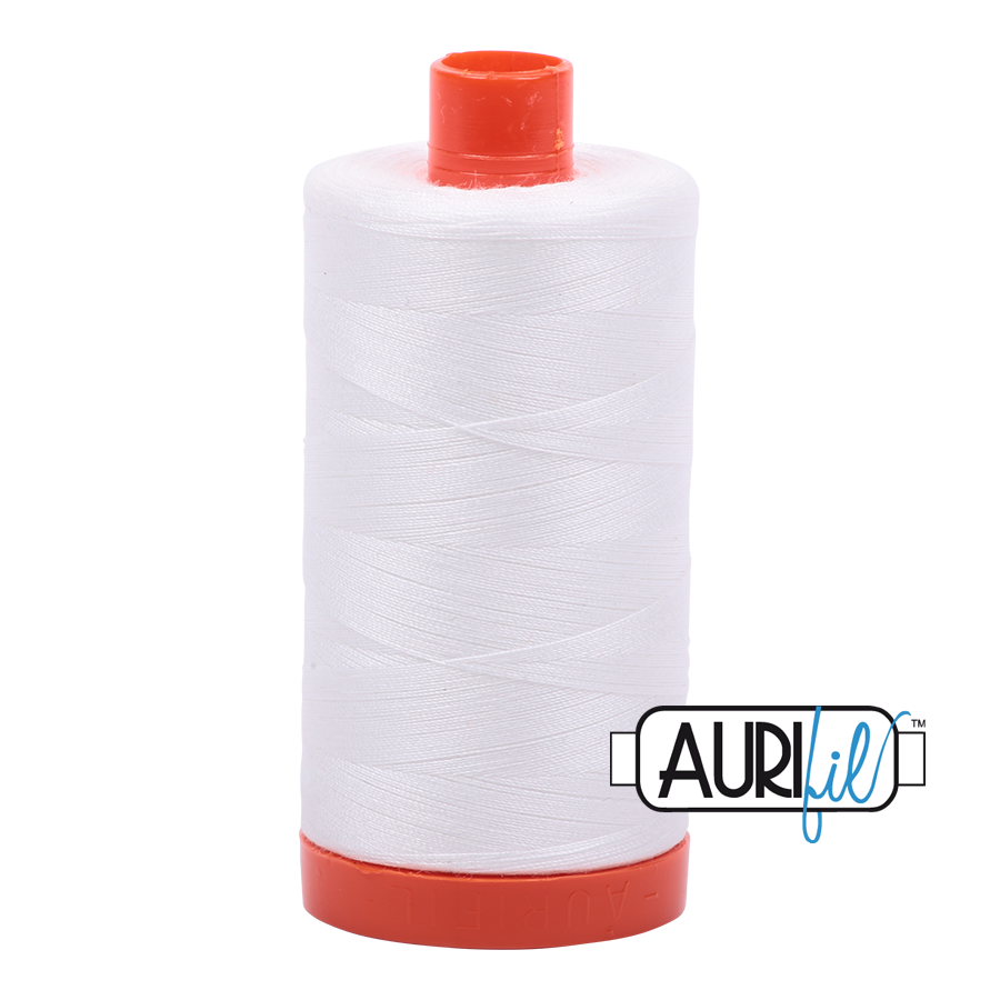 Aurifil 80wt Cotton Thread Large Spool 1300m 2021 Natural White
