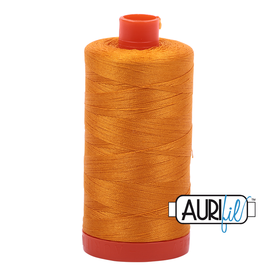 Aurifil 80wt Cotton Thread Large Spool 1300m 2145 Yellow Orange