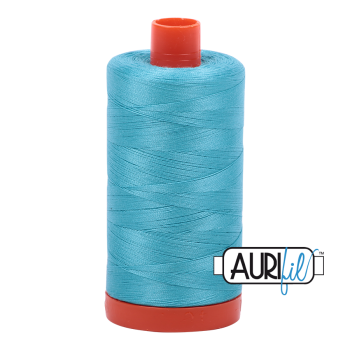 Aurifil 50wt Cotton Thread Large Spool 1300m 5005 Bright Turquoise
