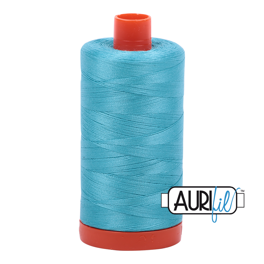 Aurifil 80wt Cotton Thread Large Spool 1300m 5005 Bright Turquoise