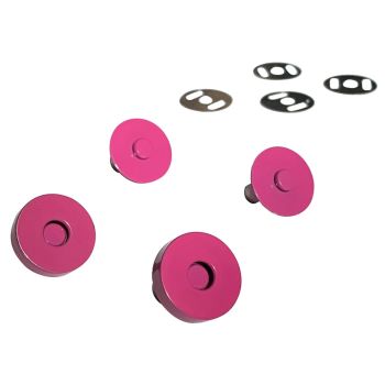 Sassafras Lane Colourful Magnetic Snaps Hardware Pink for Bag and Purse Making - Set of 2