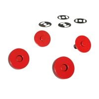 Sassafras Lane Colourful Magnetic Snaps Hardware Red for Bag and Purse Making - Set of 2
