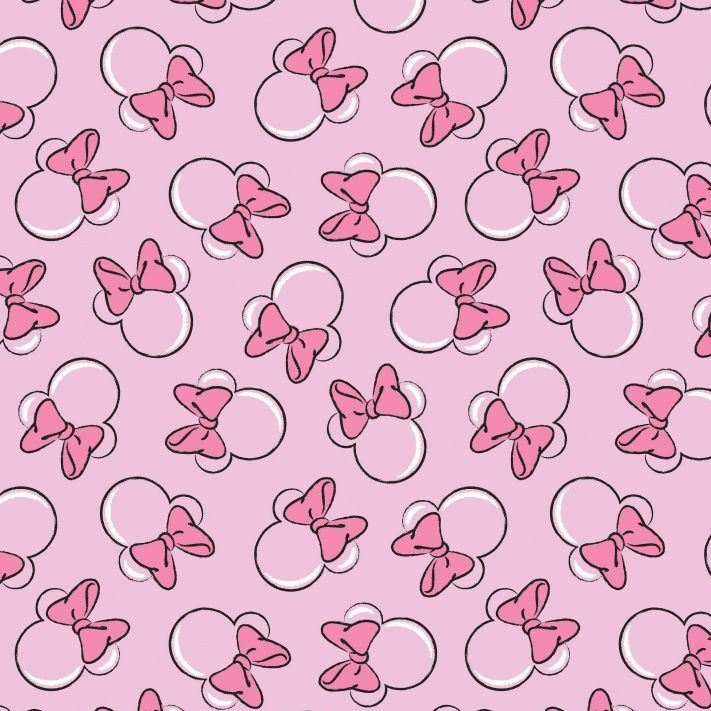 Disney Minnie Mouse I Believe In Unicorns Head Toss Pink Cotton Fabric