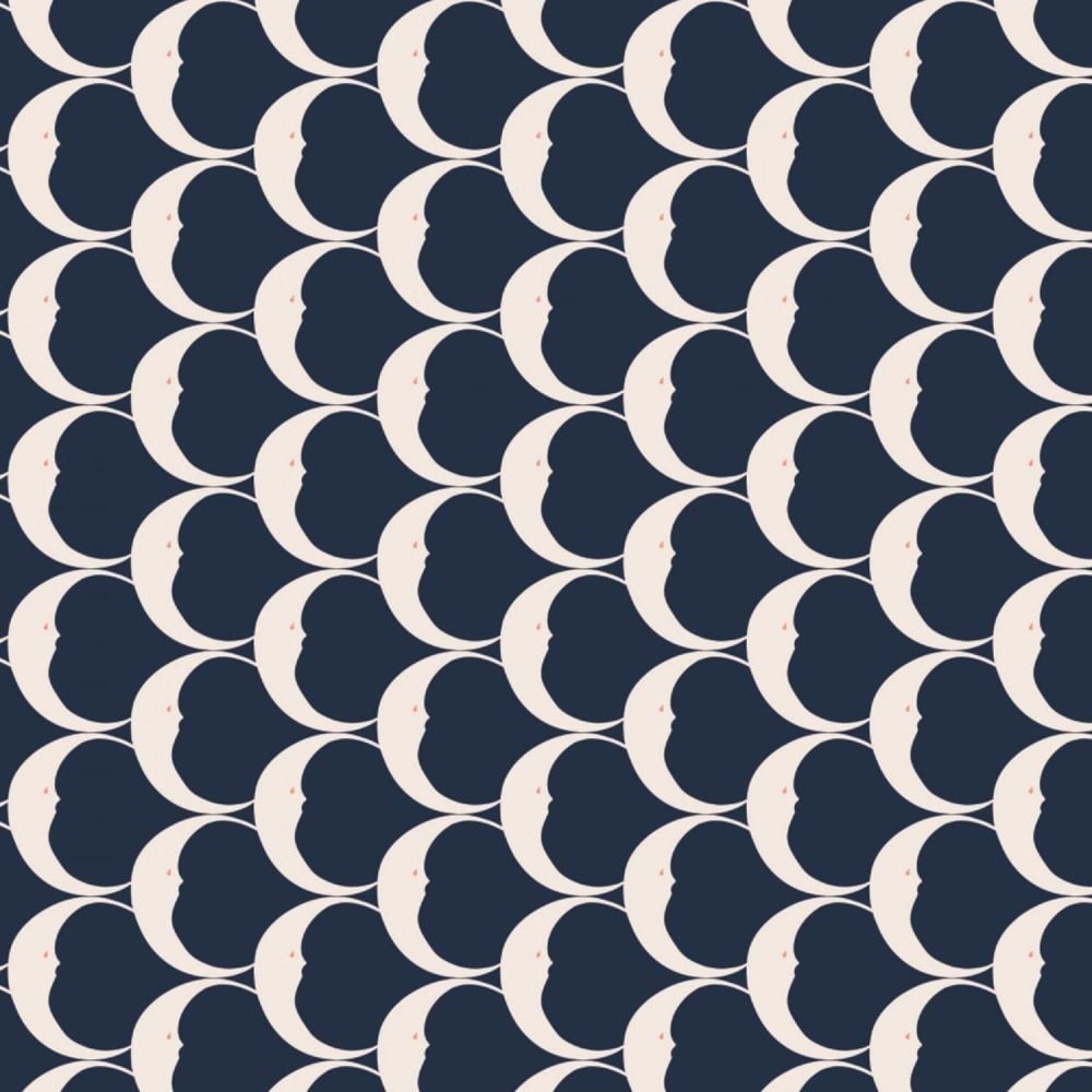 Night Circus Crescent Navy Moon Crescent Moons Smiling Moon Lunar Cotton Fa
