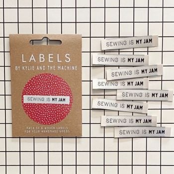 Kylie and the Machine "SEWING IS MY JAM" Woven Labels 8 Pack