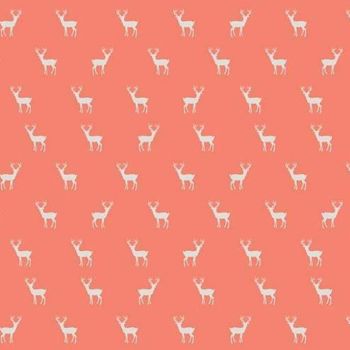 Golden Days Deer Coral Tiny Stag Cotton Fabric