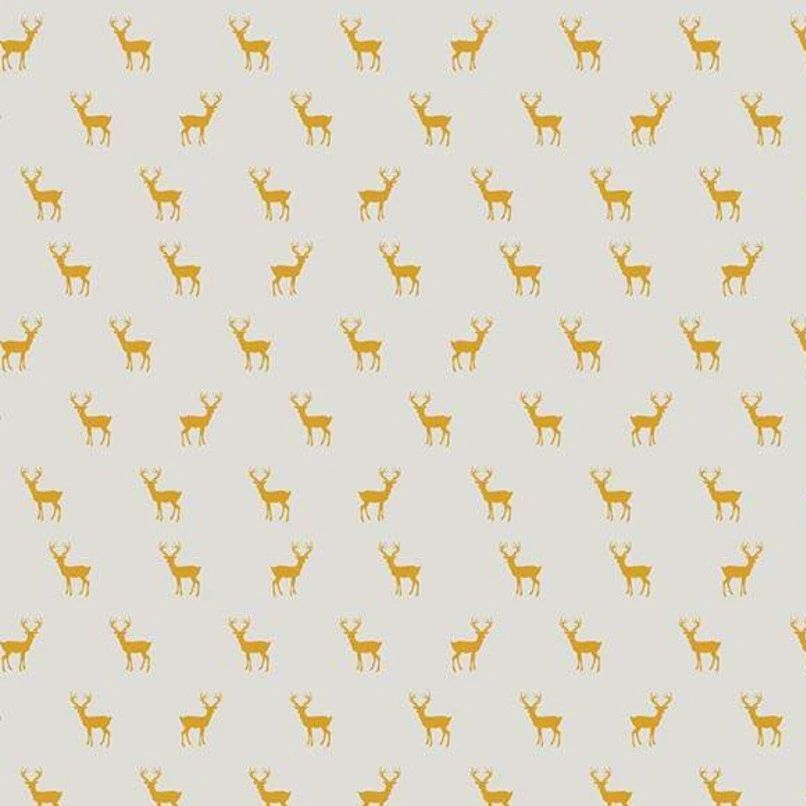 Golden Days Deer Cream Tiny Stag Cotton Fabric
