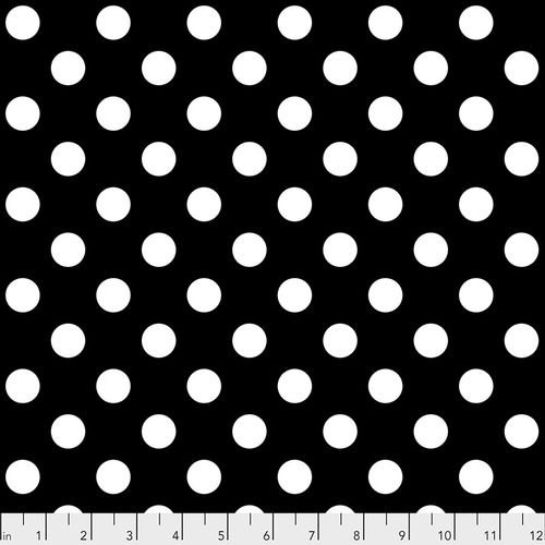 PRE-ORDER Tula Pink LINEWORK Pom Poms Ink Black White Spot Geometric Blende