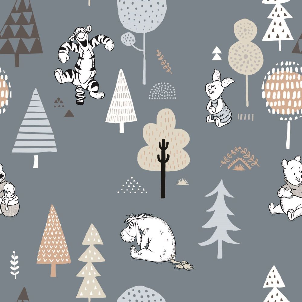 Disney Winnie the Pooh and Friends Wonder & Whimsy Trees Dusky Blue Nursery