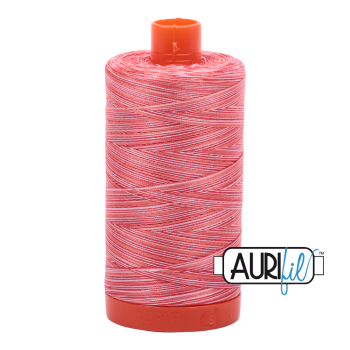 Aurifil 50wt Variegated Cotton Thread Large Spool 1300m 4668 Strawberry Parfait
