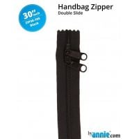 By Annie 30" Handbag Zipper Double Slide Black Zip