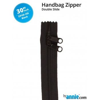 By Annie 30" Handbag Zipper Double Slide Black Zip