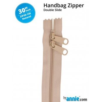 By Annie 30" Handbag Zipper Double Slide Natural Zip