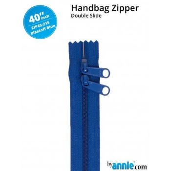 By Annie 40" Handbag Zipper Double Slide Blastoff Blue Zip