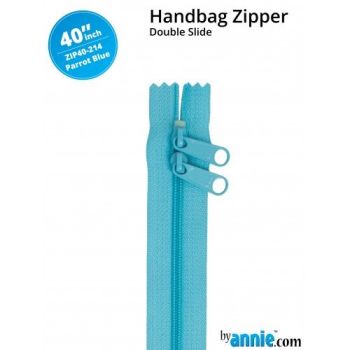 By Annie 40" Handbag Zipper Double Slide Parrot Blue Zip