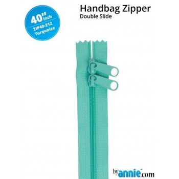 By Annie 40" Handbag Zipper Double Slide Turquoise Zip