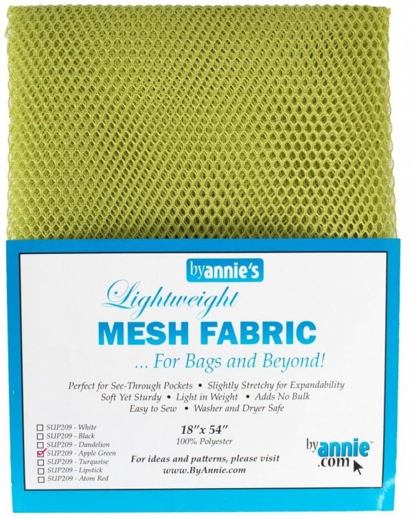 By Annie Lightweight Mesh Fabric Apple Green 18 in x 54 in