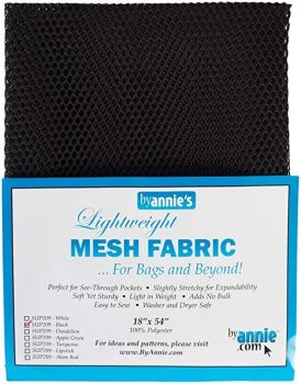 By Annie Lightweight Mesh Fabric Black 18 in x 54 in