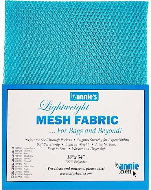 By Annie Lightweight Mesh Fabric Parrot Blue 18 in x 54 in 
