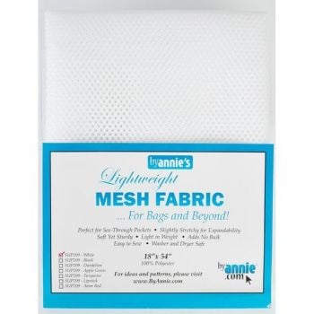 By Annie Lightweight Mesh Fabric White 18 in x 54 in