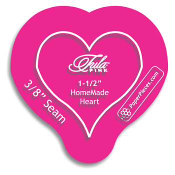 Tula Pink HomeMade Heart Acrylic Fabric Cutting Template with 3/8" Seam Allowance