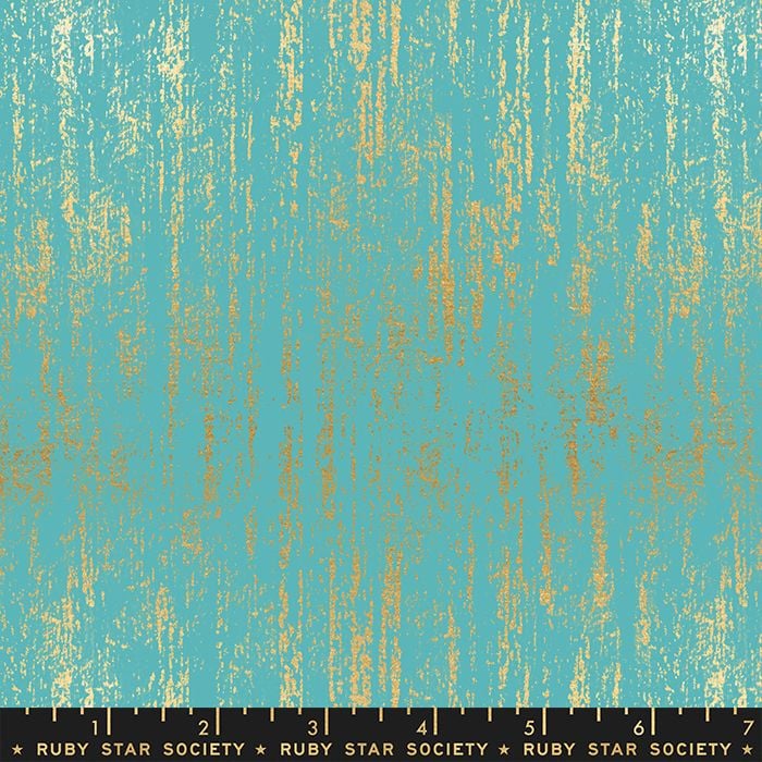 Tiger Fly Brushed Turquoise Metallic Gold Texture Ruby Star Society Sarah W